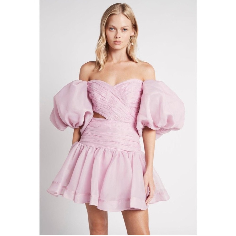 AJE Myriad Cut Out lilac Mini Dress - Picture 2 of 10